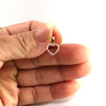 Load image into Gallery viewer, 14k Solid Yellow Gold Diamond Love Heart Pendant Necklace