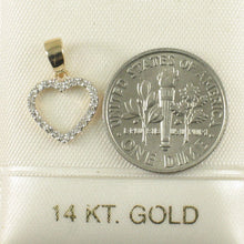 Load image into Gallery viewer, 14k Solid Yellow Gold Diamond Love Heart Pendant Necklace