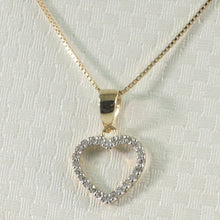 Load image into Gallery viewer, 14k Solid Yellow Gold Diamond Love Heart Pendant Necklace