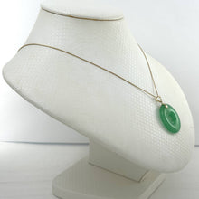 Load image into Gallery viewer, 14k Solid Yellow Gold Disc Donut Shaped Green Jade Pendant