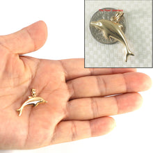 Load image into Gallery viewer, 14K Solid Yellow Gold Dolphin Pendant Charm