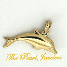 Load image into Gallery viewer, 14K Solid Yellow Gold Dolphin Pendant Charm