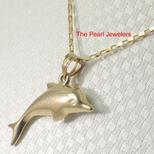 Load image into Gallery viewer, 14K Solid Yellow Gold Dolphin Pendant Charm