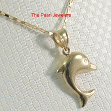 Load image into Gallery viewer, 14K Solid Yellow Gold Dolphin Pendant Necklace