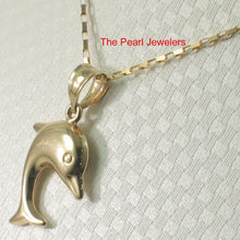 Load image into Gallery viewer, 14K Solid Yellow Gold Dolphin Pendant Necklace