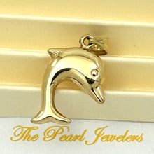 Load image into Gallery viewer, 14K Solid Yellow Gold Dolphin Pendant Necklace