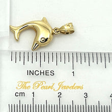 Load image into Gallery viewer, 14K Solid Yellow Gold Dolphin Pendant Necklace
