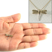 Load image into Gallery viewer, 14k Solid Yellow Gold Dragonflies Diamond Pendant Necklace
