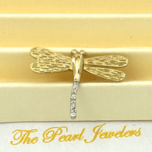 Load image into Gallery viewer, 14k Solid Yellow Gold Dragonflies Diamond Pendant Necklace