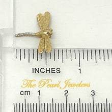 Load image into Gallery viewer, 14k Solid Yellow Gold Dragonflies Diamond Pendant Necklace
