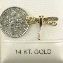 Load image into Gallery viewer, 14k Solid Yellow Gold Dragonflies Diamond Pendant Necklace