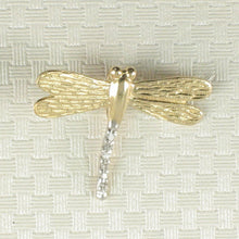 Load image into Gallery viewer, 14k Solid Yellow Gold Dragonflies Diamond Pendant Necklace