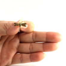 Load image into Gallery viewer, 14k Solid Yellow Gold Dragonflies Diamond Pendant Necklace