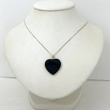 Load image into Gallery viewer, 14k-Solid-Yellow-Gold-Flat-Plane-Love-Heart-Black-Onyx-Pendant-2100311