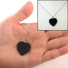 Load image into Gallery viewer, 14k-Solid-Yellow-Gold-Flat-Plane-Love-Heart-Black-Onyx-Pendant-2100311