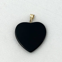 Load image into Gallery viewer, 14k-Solid-Yellow-Gold-Flat-Plane-Love-Heart-Black-Onyx-Pendant-2100311