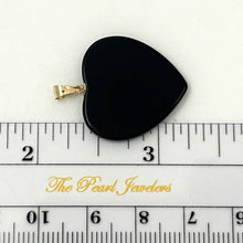 Load image into Gallery viewer, 14k-Solid-Yellow-Gold-Flat-Plane-Love-Heart-Black-Onyx-Pendant-2100311