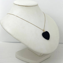 Load image into Gallery viewer, 14k-Solid-Yellow-Gold-Flat-Plane-Love-Heart-Black-Onyx-Pendant-2100311