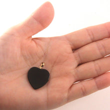 Load image into Gallery viewer, 14k-Solid-Yellow-Gold-Flat-Plane-Love-Heart-Black-Onyx-Pendant-2100311