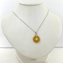 Load image into Gallery viewer, 14k Solid Yellow Gold Hawaiian Plumeria Honey Jade Pendant Necklace