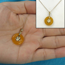Load image into Gallery viewer, 14k Solid Yellow Gold Hawaiian Plumeria Honey Jade Pendant Necklace