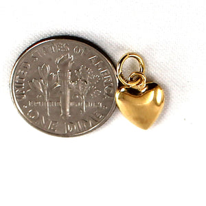 14K Solid Yellow Gold Heart Charm Pendant