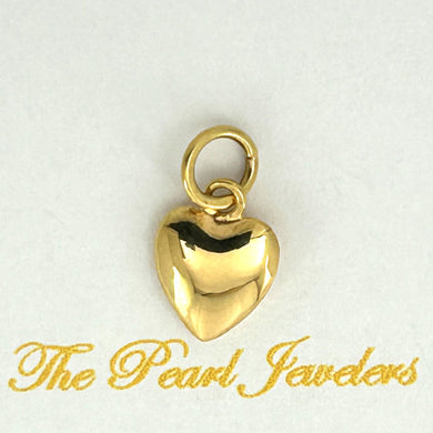 14K Solid Yellow Gold Heart Charm Pendant