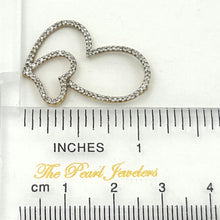 Load image into Gallery viewer, 14k Solid Yellow Gold Heart in Heart Diamond Pendant Necklace