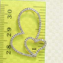 Load image into Gallery viewer, 14k Solid Yellow Gold Heart in Heart Diamond Pendant Necklace