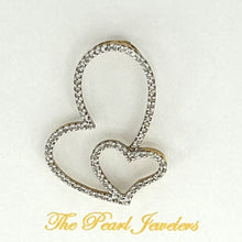Load image into Gallery viewer, 14k Solid Yellow Gold Heart in Heart Diamond Pendant Necklace