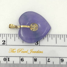 Load image into Gallery viewer, 14k Solid Yellow Gold Heart Shaped Lavender Jade Love Pendant