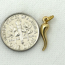 Load image into Gallery viewer, 14K Solid Yellow Gold Italian Horn Charm
