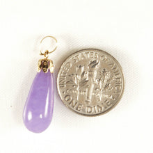 Load image into Gallery viewer, 14k Solid Yellow Gold Lavender Jade Pendant Necklace