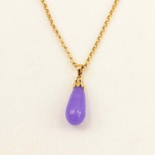 Load image into Gallery viewer, 14k Solid Yellow Gold Lavender Jade Pendant Necklace