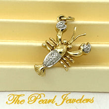 Load image into Gallery viewer, 14k Solid Yellow Gold Lobster Diamond Pendant Necklace