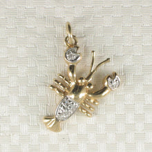 Load image into Gallery viewer, 14k Solid Yellow Gold Lobster Diamond Pendant Necklace