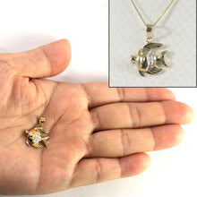 Load image into Gallery viewer, 14k Solid Yellow Gold Marine Fish Diamond Pendant Necklace