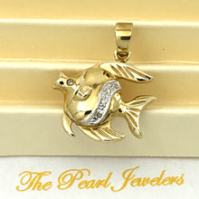 Load image into Gallery viewer, 14k Solid Yellow Gold Marine Fish Diamond Pendant Necklace