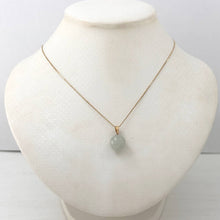 Load image into Gallery viewer, 14kt Solid Yellow Gold Celadon Green Round Jade Pendant Necklace