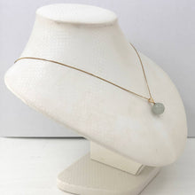 Load image into Gallery viewer, 14kt Solid Yellow Gold Celadon Green Round Jade Pendant Necklace
