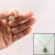 Load image into Gallery viewer, 14kt Solid Yellow Gold 12 mm Round Bead Jade Pendant Necklace