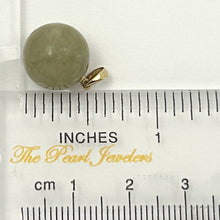 Load image into Gallery viewer, 14kt Solid Yellow Gold 12 mm Round Bead Jade Pendant Necklace