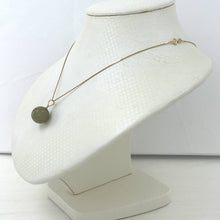 Load image into Gallery viewer, 14kt Solid Yellow Gold 12 mm Round Bead Jade Pendant Necklace
