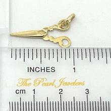 Load image into Gallery viewer, 14K Solid Yellow Gold Scissors Charm Pendant