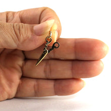 Load image into Gallery viewer, 14K Solid Yellow Gold Scissors Charm Pendant