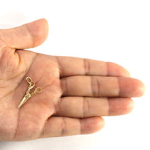 Load image into Gallery viewer, 14K Solid Yellow Gold Scissors Charm Pendant