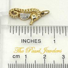 Load image into Gallery viewer, 14k Solid Yellow Gold Seahorse Diamond Pendant Necklace