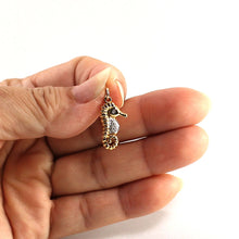 Load image into Gallery viewer, 14k Solid Yellow Gold Seahorse Diamond Pendant Necklace