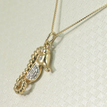 Load image into Gallery viewer, 14k Solid Yellow Gold Seahorse Diamond Pendant Necklace