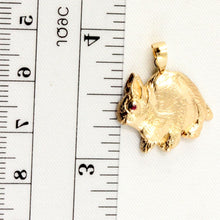 Load image into Gallery viewer, 14K Solid Yellow Gold Chinese Zodiac Rabbit Pendant with Ruby Eye